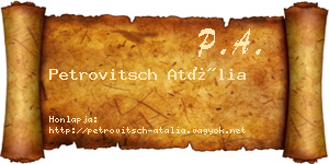 Petrovitsch Atália névjegykártya