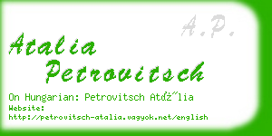 atalia petrovitsch business card